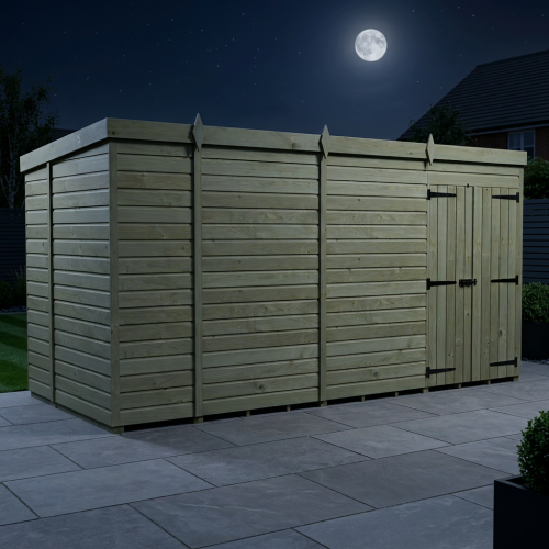 13 x 5 Pent Shed Tanalised (Double Door, No Windows) 2