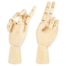 2 Pcs Puppet Hand Ornament Desktop Moveable Fingers Manikin Comic Sketch Props Wooden Crafts Movable Joint