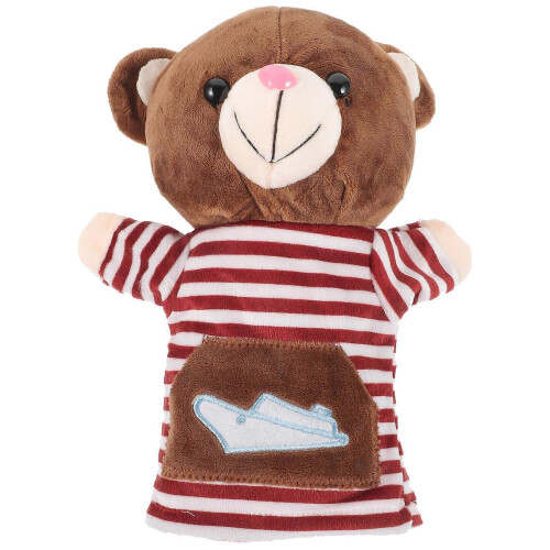 Animal Hand Puppet Plush Bear Toy for Kids Playing 1 Piece Interactive Puppet