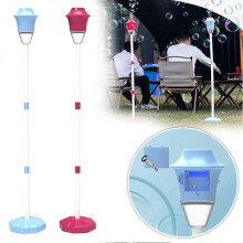 (Red) Bubble Machine Stand Mini Bubble Machine with Lights for Kids Adjustables Height Garden Bubble Maker for Home Party