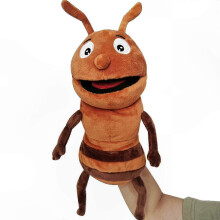 (Ants) Plush Hand Puppet Set - Butterfly, Honeybee, Ladybug, Caterpillar, Ant with Open Mouth Design for Kids Play and Learning
