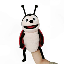 (Ladybugs) Plush Hand Puppet Set - Butterfly, Honeybee, Ladybug, Caterpillar, Ant with Open Mouth Design for Kids Play and Learning