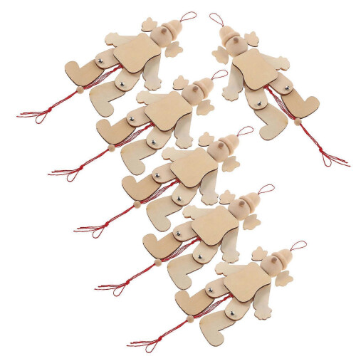 Wooden Pull String Puppet Marionettes String Puppets Clown Toy 18Pcs