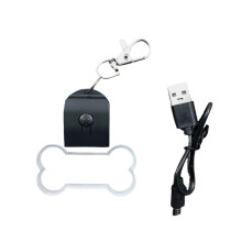 Gepersonaliseerde huisdier-ID-label sleutelhanger-Zwart