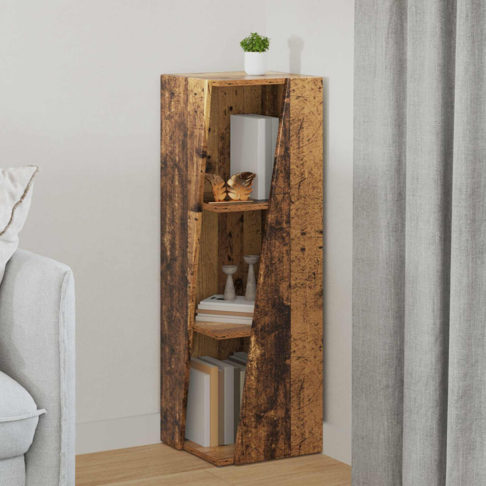 Vidaxl Side Shelf Old Wood 33 X 32 X 100.5 Cm Engineered Wood