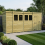 14 x 4 Pent Shed Tanalised (Single Door, With Windows) 1