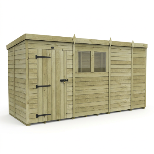13 x 5 Pent Shed Tanalised (Single Door, With Windows) 1
