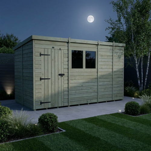 13 x 5 Pent Shed Tanalised (Single Door, With Windows) 2