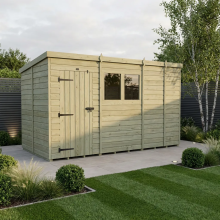 13 x 5 Pent Shed Tanalised (Single Door, With Windows)