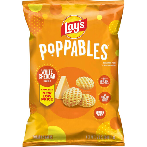 Lay's Poppables White Cheddar Flavored Potato Snacks, 5 Oz