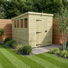 5 x 10 Pent Shed Tanalised (Single Door, With Windows)