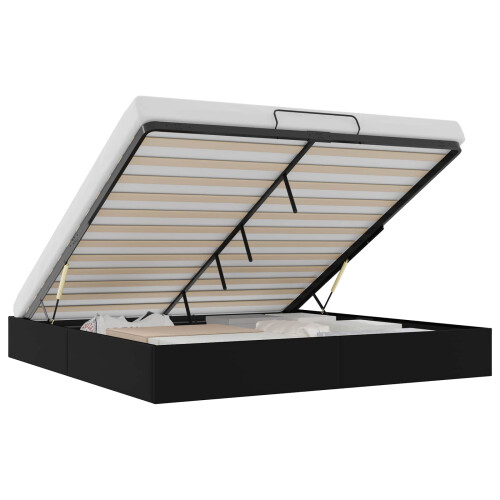 VidaXL vidaXL Ottoman Bed Frame Black King Size Faux Leather 1