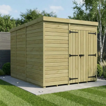 7 x 9 Pent Shed Tanalised (Double Door, No Windows)