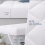 Soft Box Quilted Bed Mattress Topper, Microfiber Filled Layer, Smooth White Finish, Corner Elastic Straps, Fits Single 3