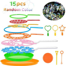 (B) 15/26 Pcs Bubble Wands Different Shapes Reusable Easy to Use Soft Bubble Racket Children Big Bubble Wand Toys Kids Birthday Gift 2025
