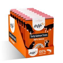 HiLife Salmon Cat Treats (8 Bags x 30g), Freeze Dried & Grain Free Salmon Treats for Adult Cats, Made With 100% Natural Ingredients, Suitabl