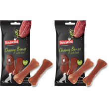 Pets Unlimited Chewy Bones with Duck, Medium, 2pcs transparent (Pack of 2)