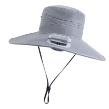 Wiederaufladbarer Sonnenhut mit eingebautem Ventilator,-Grau