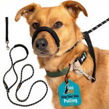 Black Total Pet Figure of 8 Dog Lead - Anti Pull Stop Dogs Pulling - Rope Slip L