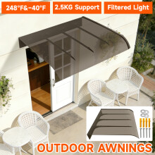 Window Awning Canopy UPF50+ Polycarbonate Outdoor Sun & Rain Cover