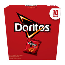Frito-Lay Doritos Tortilla Chips Nacho Cheese Bags, 1 Oz, 10 Ct