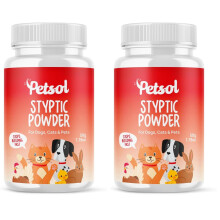 PetSol Styptic Powder for Pets, 50g Minor Wound Powder for Dogs, Cats & Small Animals. Stops Bleeding Fast from Nail Trims, Cuts & Minor Wou