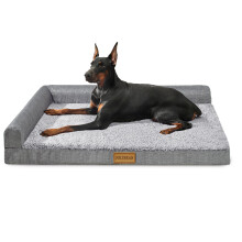 Jolibean Orthopedic Large Dog Bed Washable Pet Sofa Bed 91X61cm Grey