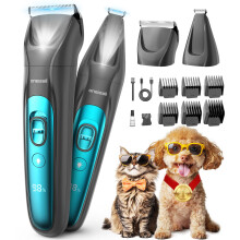 oneisall Dog Grooming Clippers & Paw Trimmer Kit 2-in-1,Pet Shaver with LED Light, Quiet Design for Dogs Cats,Cordless Dog Clippers for Full