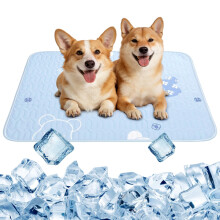 Jokureao Dog Cooling Mat, Pet Cooling Mat for Dogs Cats, Reusable Absorbent Pet Mat, Dog Cool Mat for Small Medium Large Dogs Cats (Blue Bea