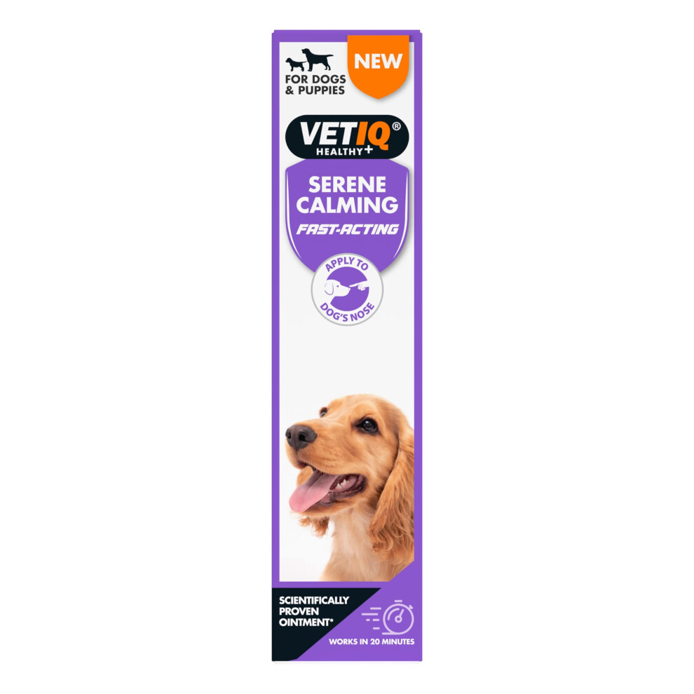 Vetiq Serene Calming Ointment For Dogs & Puppies, Fast Acting Natural Anxiety Relief, Simple Application To Dogs Nose, For Fireworks, Thunde