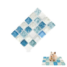 LuckyOpt Crystal Hamster Cooling Pad, Small Pet Ice Mat, Crystal Glass Inner Ice Crack Model, Suitable for Dwarf Hamster, Dwarf Fat Rat (Lig