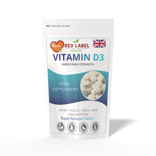 Vitamin D3 4000IU 30 Tablets High Strength Immune Support Bones Skin
