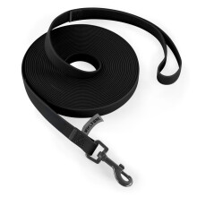 Wolfone Black 6m Long Line Lead Waterproof Recall Training Dog Lead