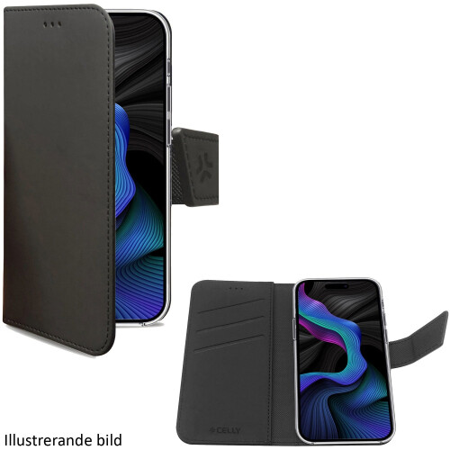 Étui portefeuille Wally iPhone 16 noir