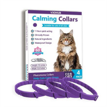 Cat Calming Collar (Pack of 4), Pheromone Infused Behaviour Support - Clinically Proven Anti-Stress & Anxiety Relief for Cats - Waterproof,