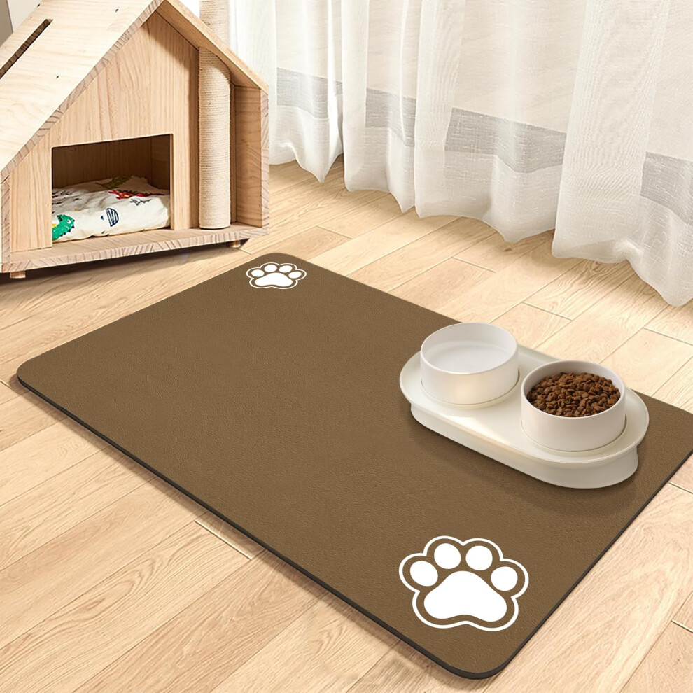 Dolic Pet Feeding Mat-Absorbent Pet Placemat For Food And Water Bowl, No Stains Quick Dry Dog Cat Food Bowl Mat With Waterproof Rubber Rubber Back