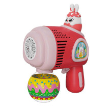 (Red) e Easter Bubble Maker Machine with Light Bunny Figurine 12 Holes Portable Kids Handheld Automatic Bubble Blower Toy Toddlers Boys Girls