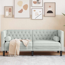 vidaXL Sofa Light Grey 174 x 74.5 x 70.5 cm Velvet