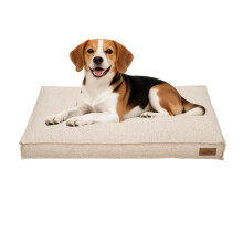 BingoPaw Large Dog Bed Washable: Dog Crate Mattress with Cooling Faux Linen Removable Cover and Anti-Slip Bottom, Calming Anti Anxiety Pet B