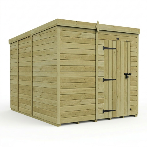 7 x 9 Pent Shed Tanalised (Single Door, No Windows) 1