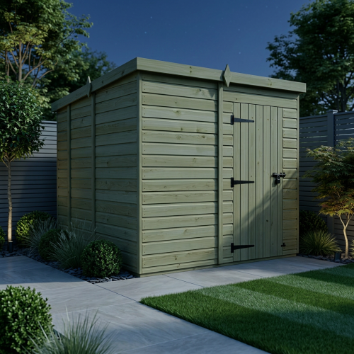 7 x 9 Pent Shed Tanalised (Single Door, No Windows) 2