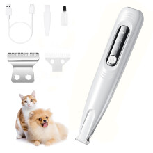 Pet Dog Cat Paw Trimmer Hair Shaver Grooming Clippers Grooming Kit with LED Light Low Noise Waterproof Rechargeable Paw Trimmer Clippers Sha