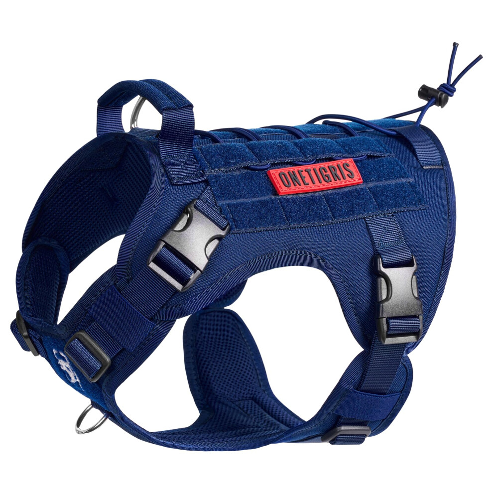 Onetigris Tactical Dog Harness Vest With Handle, Military Dog Harness For Large Medium Dogs,No-Pull Service Dog Vest With Hook & Loop Panels,Adjustabl