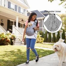 Dog Carrier Bag, Dog Sling up to 10 kg, Portable Carry Bag, Dog Bag for Walking Outdoor Activities and Excursions (Grey)
