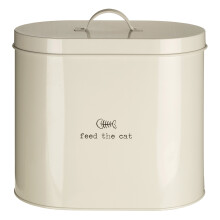 Premier Housewares Pet Food Storage Jar with Spoon, Metal, Cream, 6.5 Litre, Galvanised Steel, Powder Paint, Cream, 15 x 25 x 22 cm