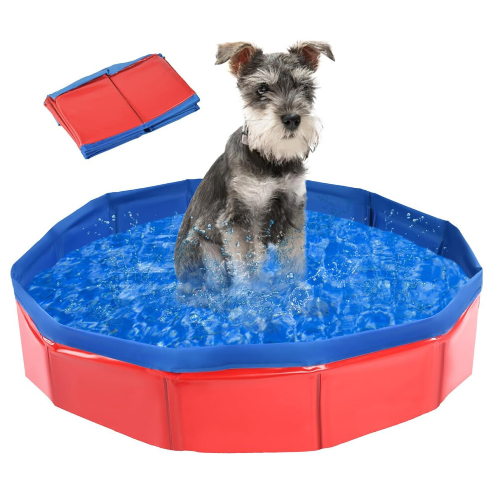 Dog Paddling Pool Foldable Dog Paddling Pool Collapsible Dog Swimming Pool Portable Pet Wading Pool for Dogs, Puppies,for Pet Splash Pool Wa