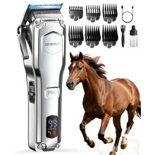 oneisall Cordless Horse Clippers,Ultra Quiet Heavy Duty Horse Clipper,Lightweight Horse Trimmer Shaver Kit for Matted Long Hair,Detachable S