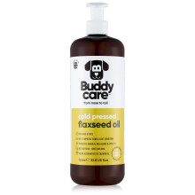 Flaxseed Oil by Buddycare (1L) for Dogs Skin & Dog Supplement | Pure Omega 3 Fatty Acids - Supports Joint & Heart Health | Cold Pressed Dog