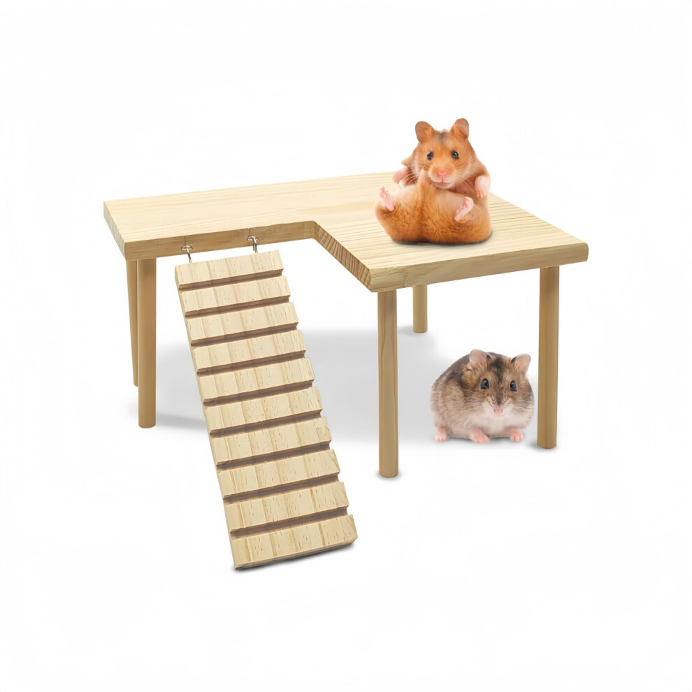 Qixiang Hamster Platform，With Climbing Ladder,Hamster Wooden Platform Suitable For Pets To Play With, A Gift For Hamsters