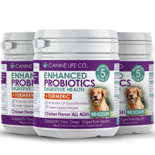 Canine Life Co. Probiotics For Dogs | High Strength 5 Billion CFU* | 10 Strains Of Good Bacteria | Allergy & Digestive Relief For Dogs | 300